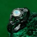 Moonstone Floral Tree Branch Ring - Nature Pattern Band and Silver Moonstone Fairy Twig Design