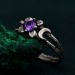 Floral Triple Moon Goddess Ring in Silver