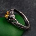 Bloom of Light: Gothic Citrine Lotus Ring