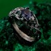 Artisan Silver Skull Engagement Ring - Mystical Wedding Band with Bohemian Branch Design