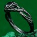 Woodland Wedding Band with Flower and Leaf Design in Handcrafted 925 Silver
