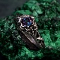 Twilight Lotus: Gothic Alexandrite Ring