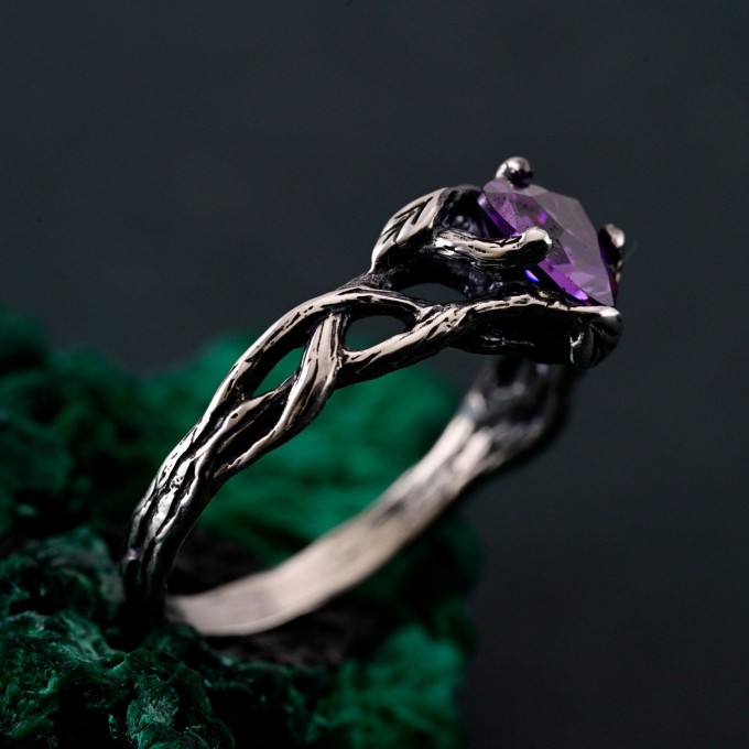 Handmade Topaz Twig Ring – Botanical Nature-Inspired Jewelry