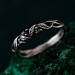 London Blue Topaz Silver Ring – Nature-Inspired Jewelry with Fairy Vine & Willow Leaf Design