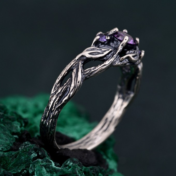 Women's Wedding Bands – Nature's Finest Tree of Life Band, Leafy Splendor Silver Woodland Engagement Ring