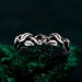 Garnet Twig Silver Ring - Adorned Branch Design