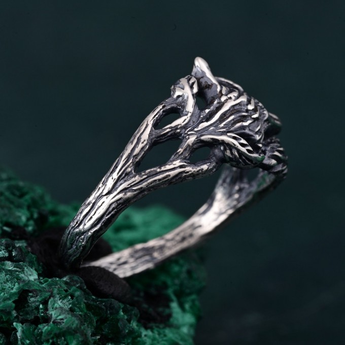 Enchanted Forest Fox Ring - Handcrafted Sterling Silver Statement Ring