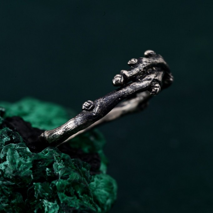 Sterling Silver Twisted Branch Ring – Forest Twig Band, Branch Wedding Band, Sterling Silver Slim Wavy Twig Ring