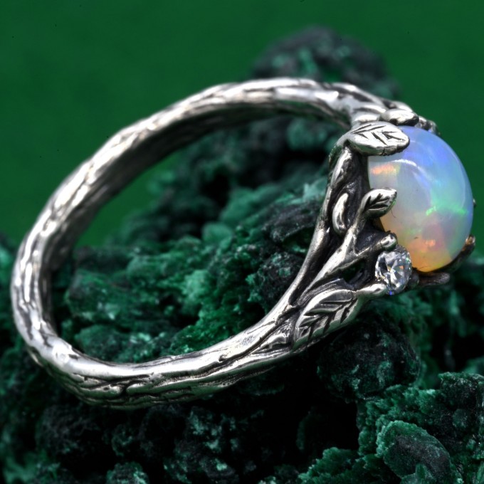 Opal Blossom Twig Ring: Her Extraordinary Opal Vow