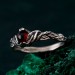 Infernal Grace: Sterling Silver Ring with Deep Red Garnet