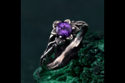 Amethyst Blossom Twig Ring, Enchanted Forest Amethyst Ring, Woodland Whispers Ring, Whimsical Vine Ring, Unique ring