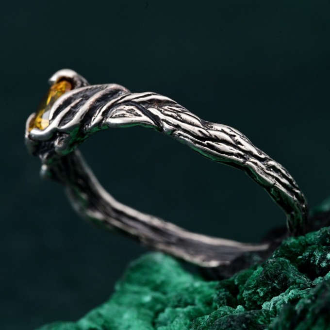 Unique Wood Engagement Ring – Nature's Embrace with Twig of Love Design, Woodland Promise Ring, Rustic Twig Wedding Band