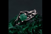 Celtic Emerald Silver Ring, Silver Celtic Elegance, Classic Celtic Ring, Celtic Silver Ornament, Elegant Celtic Ring