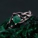Celtic Emerald Silver Ring - Timeless Celtic Elegance