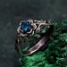 Bloom of Dusk: Gothic London Blue Topaz Rose Ring