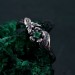 Enchanted Forest Silver Ring - Elegant Garnet & Moth Twig Design