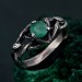 Celtic Emerald Silver Ring - Classic Elegance in Celtic Jewelry