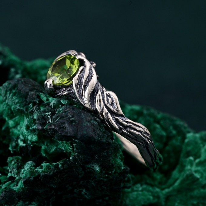 Gothic Elegance Engagement Ring - Nature's Embrace and Woodland Promise Ring