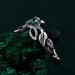 Whispering Leaves: Gothic Emerald Ring