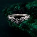 Dainty Celtic Floral Ring – Silver Chevron Woodland Wedding Jewelry