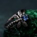 Fluttering Butterfly Gem Ring with Sapphire and Silver Design