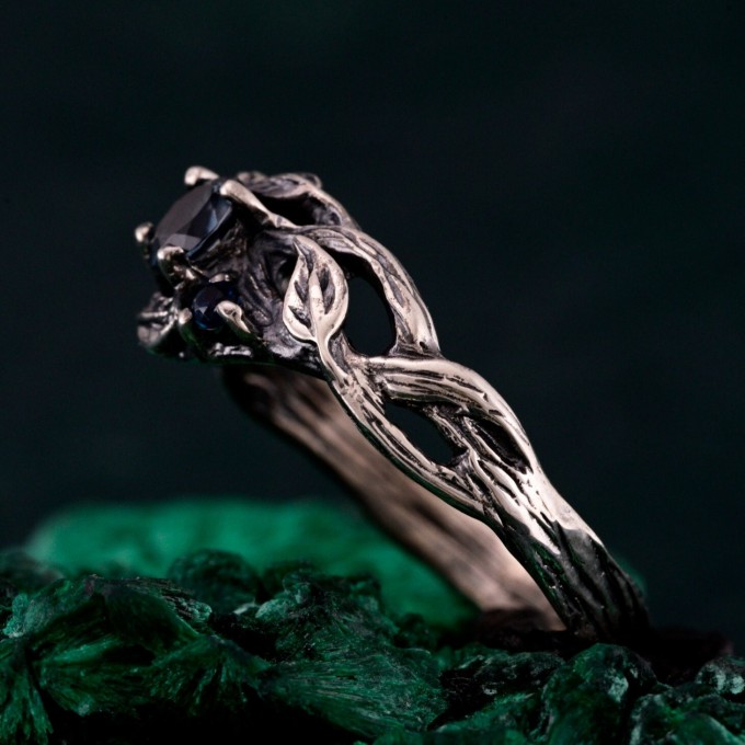 Midnight Enchantment: Blue Sapphire Silver Ring