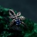 Fluttering Butterfly Gem Ring with Sapphire and Silver Design