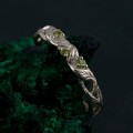 Enchanted Forest Peridot Ring - Elven Leaf Engagement Ring