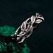 Garnet Twig Silver Ring - Adorned Branch Design