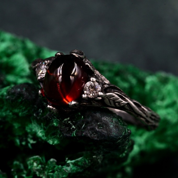 Vintage Fairycore Silver Band – Enchanted Forest Mystical Ring, Ethereal Floral Jewelry, Romantic Nature-Inspired Design