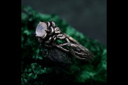 Floral Moonstone Engagement Ring - Vintage-Inspired Twisted Branch, Nature's Elegance in Sterling Silver