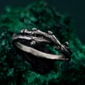 Sterling Silver Twisted Branch Ring – Forest Twig Band, Branch Wedding Band, Sterling Silver Slim Wavy Twig Ring