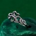 Unisex Gothic Wedding Ring – Witchy Statement Ring, Silver Geometric Design, Unique Gothic Jewelry for All Genders