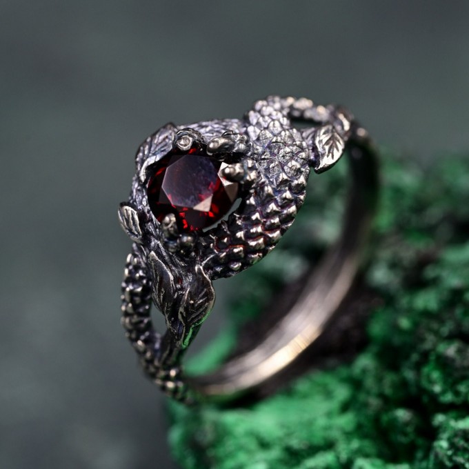 Silver Dragon Scale Ring: Handcrafted Mystical Fantasy Jewelry