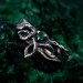 Delicate Leaf Braid with Wood Bark Branch Weave – One-of-a-Kind Silver Fairy Engagement Ring