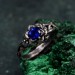 Petals of Dusk: Gothic Sapphire Ring