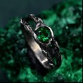 Shadowed Elegance Ring: Gothic Noir Silver Band