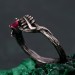 Ruby Fern Branchlet Ring: Whispering Fern Design
