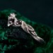 Dance of the Leaves: Gothic Garnet Ring