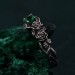 Emerald Blossom Silver Ring – Nature's Elegance with Floral Twig Accent, Dainty Branch Delight Ring Featuring Flower on Silver Twig