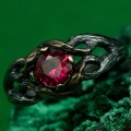 Threads of Flame: Gothic Ruby Ring