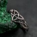 Enchanted Forest Silver Ring - Handcrafted Unique Design with Leaf and Triskele Accents