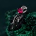 Leafy Branch with Ruby Ring – Nature-Inspired Silver Twig Jewelry