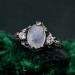 Silver Fairy Engagement Ring: Ethereal Forest Design with Tree Bark Band