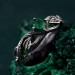 Emerald Whisper: Gothic Snake Ring