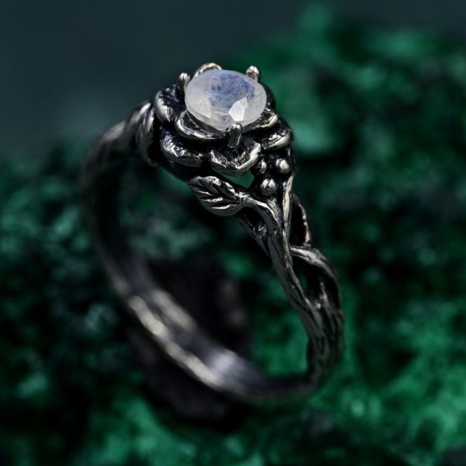 Oxidized Sterling Silver Serenity Ring