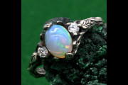 Opal Blossom Twig Ring, Her Extraordinary Opal Vow, Opal Blossom Twig Ring