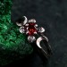 Gothic Silver Ring with Garnet and Moon Phases Design