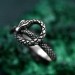 Serpent Heart Sterling Silver Ring with Intricate Detailing