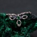 Trinity Knot Emerald Ring – Celtic Forest Nature Wedding Band, Silver Leaf Engagement Ring, Woodland Witch Design with Emerald